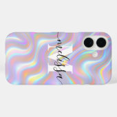 Abstract Iridescent 3D Effect Monogram Case-Mate iPhone Case (Achterkant (horizontaal))
