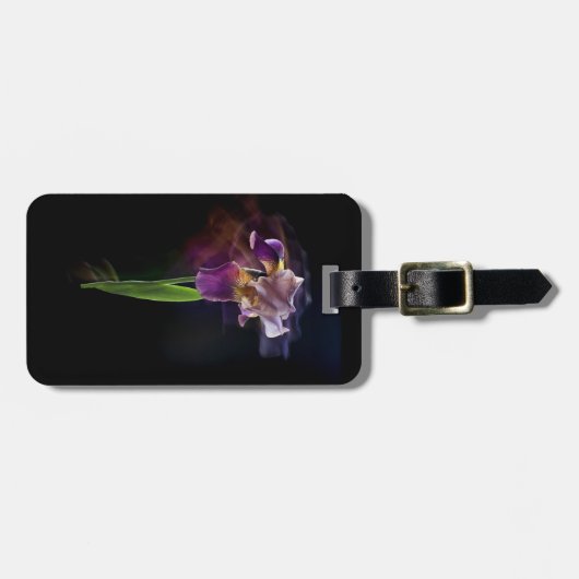 Abstract Iris Flower – Elegant Floral Art Bagagelabel (Voorkant horizontaal)