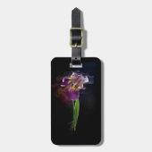 Abstract Iris Flower – Elegant Floral Art Bagagelabel (Voorkant verticaal)