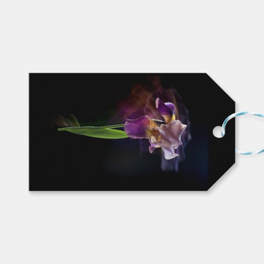 Abstract Iris Flower – Elegant Floral Art Cadeaulabel (Voorkant (Horizontaal))