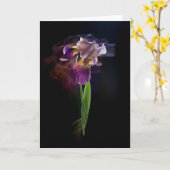 Abstract Iris Flower – Elegant Floral Art Kaart (Gele Bloem)