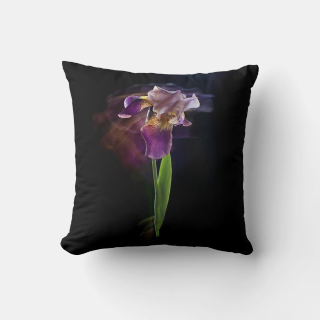 Abstract Iris Flower – Elegant Floral Art Kussen (Voorkant)