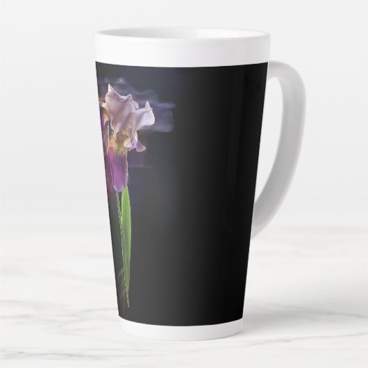 Abstract Iris Flower – Elegant Floral Art Latte Mok (Rechterhoek)