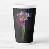 Abstract Iris Flower – Elegant Floral Art Latte Mok (Voorkant)