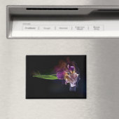 Abstract Iris Flower – Elegant Floral Art Magneet (Insitu (Vaatwasser))