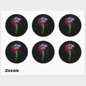 Abstract Iris Flower – Elegant Floral Art Ronde Sticker (Vel)
