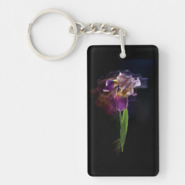 Abstract Iris Flower – Elegant Floral Art Sleutelhanger