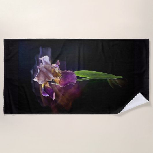 Abstract Iris Flower – Elegant Floral Art Strandlaken (Voorkant)