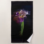 Abstract Iris Flower – Elegant Floral Art Strandlaken (Voorkant)