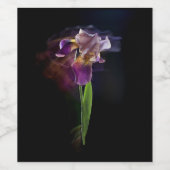 Abstract Iris Flower – Elegant Floral Art Wijn Etiket (Enkel label)