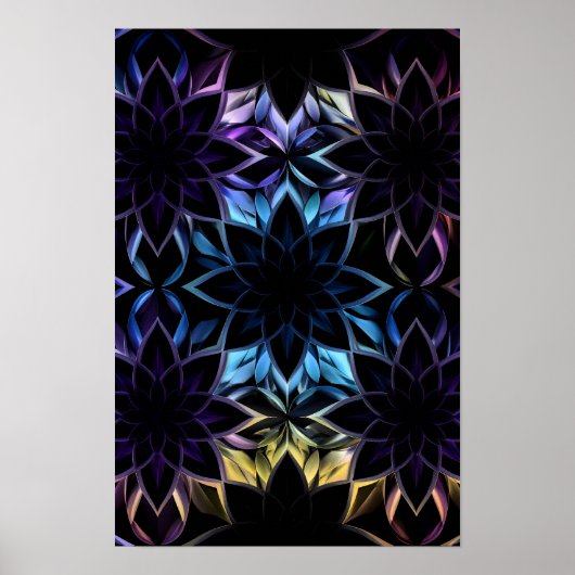 Abstract iriserend geometrisch Poster (Voorkant)
