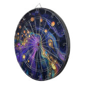 Abstract iriserend kunstdartbord dartbord (Voorkant Rechts)