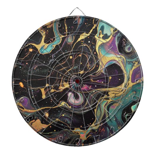 Abstract iriserend kunstdartbord dartbord (Voorkant)