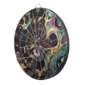 Abstract iriserend kunstdartbord dartbord (Voorkant Rechts)