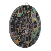 Abstract iriserend kunstdartbord dartbord (Voorkant Links)