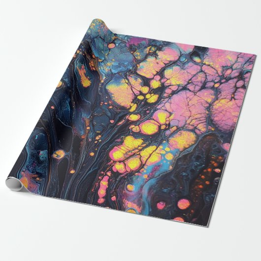 Abstract iriserend kunstoppakpapier cadeaupapier (Uitgerold)