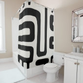 Abstract ivoor en zwart douchegordijn (In situ)