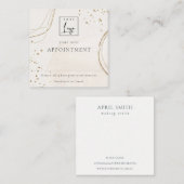Abstract Ivoor Gouden Logo Afspraak Herinnering Vierkante Visitekaartje (Voorkant / Achterkant)