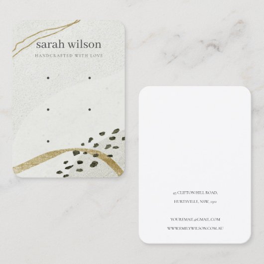 Abstract Ivory Black Gold 3Stud Oorspronkelijk bee Visitekaartje (Voorkant / Achterkant)