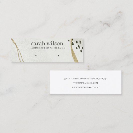 Abstract Ivory Black Gold CAD-beeldscherm met stud Mini Visitekaartje (Voorkant / Achterkant)
