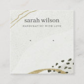 Abstract Ivory Black Gold CAD-beeldscherm met stud Vierkante Visitekaartje (Voorkant)