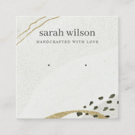 Abstract Ivory Black Gold CAD-beeldscherm met stud Vierkante Visitekaartje