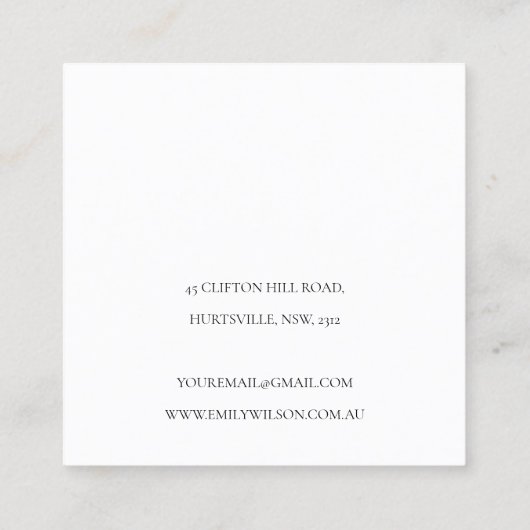 Abstract Ivory Black Gold CAD-beeldscherm met stud Vierkante Visitekaartje (Achterkant)