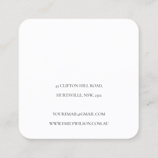 Abstract Ivory Black Gold CAD-beeldscherm met stud Vierkante Visitekaartje (Achterkant)