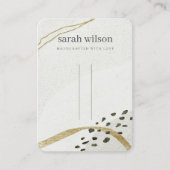 Abstract Ivory Black Gold Hair Pin Band-beeldscher Visitekaartje (Voorkant)