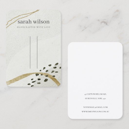 Abstract Ivory Black Gold Hair Pin Band-beeldscher Visitekaartje (Voorkant / Achterkant)