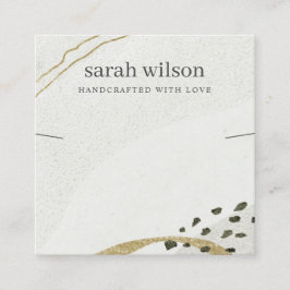 Abstract Ivory Black Gold Ketting Band-beeldscherm Vierkante Visitekaartje