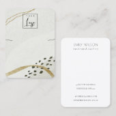 Abstract Ivory Black Gold Ketting Logo beeldscherm Visitekaartje (Voorkant / Achterkant)