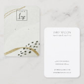 Abstract Ivory Black Gold Oorlogsbeeldscherm voor  Visitekaartje (Voorkant / Achterkant)