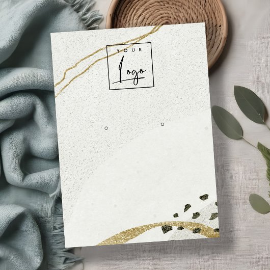 Abstract Ivory Black Gold Oorlogsbeeldscherm voor  Visitekaartje