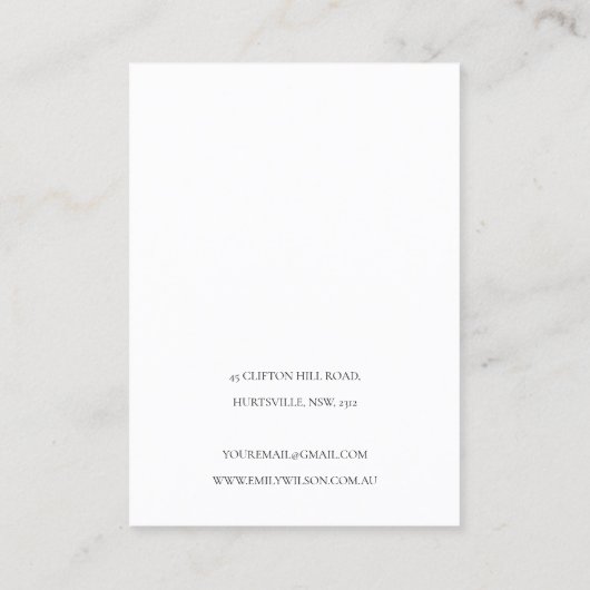 Abstract Ivory Black Gold Stud Earning Display Visitekaartje (Achterkant)