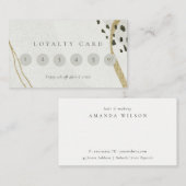 Abstract Ivory Gold Black Grey 6 Punch Loyalty Visitekaartje (Voorkant / Achterkant)