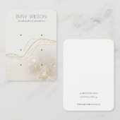 Abstract Ivory Gold Glitter 3 Veroorbaar beeldsche Visitekaartje (Voorkant / Achterkant)