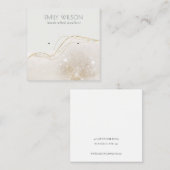 Abstract Ivory Gold Glitter Shiny Earnings-beeldsc Vierkante Visitekaartje (Voorkant / Achterkant)