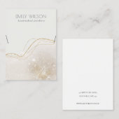 Abstract Ivory Gold Glitter Shiny Ketting Display Visitekaartje (Voorkant / Achterkant)