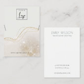 Abstract Ivory Gold Glitter Shiny Ketting Display Visitekaartje (Voorkant / Achterkant)