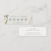 Abstract Ivory Gold Grey Stone 5 Punch Loyalty Mini Visitekaartje (Voorkant / Achterkant)