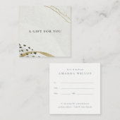 Abstract Ivory Gold Grey Stone Cadeaubon Vierkante Visitekaartje (Voorkant / Achterkant)