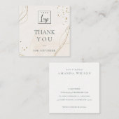 Abstract Ivory Gold Hartelijk dank voor uw bestell Vierkante Visitekaartje (Voorkant / Achterkant)