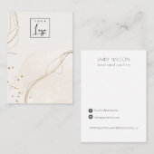 Abstract Ivory Gold Ketting Band Logo-beeldscherm Visitekaartje (Voorkant / Achterkant)