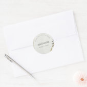 Abstract Ivory Grey Gold Hartelijk dank voor uw be Ronde Sticker (Envelop)