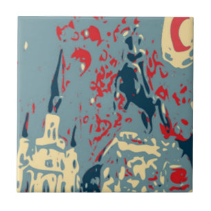 Abstract Jackson Square Tegeltje