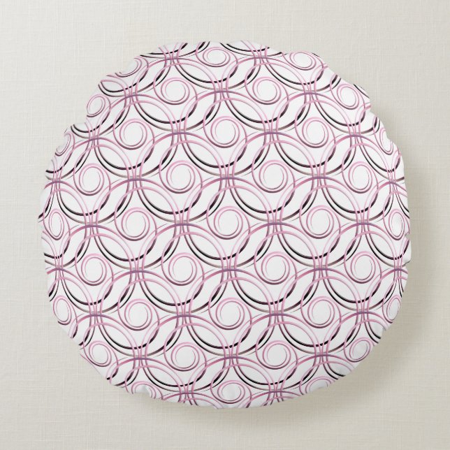 abstract japans cirkelenpatroon rond kussen (Voorkant)