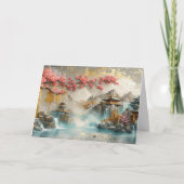 Abstract Japans Landschap met Sakura Blossom Kaart (Voorkant)