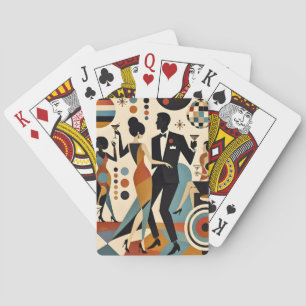 Abstract Jazzy Martinis en Dansend Cocktailfeestje Pokerkaarten