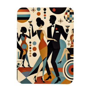 Abstract Jazzy Martinis en Dansfeest Cocktails Magneet
